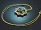 Italien um 1890! Feiner Mikromosaik Anh&auml;nger mit Kette aus Tombak und Gold