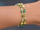 Vivid Green! Fancy Edelstein Armband mit Peridot Tsavorith Achat Jadeit und vergoldetem Silber