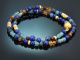 Colours of Morocco! Fancy Armband aus Saphir Lapislazuli Citrin Achat Granat und vergoldetem Silber