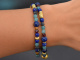 Colours of Morocco! Fancy Armband aus Saphir Lapislazuli Citrin Achat Granat und vergoldetem Silber