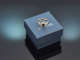 Hamburg um 1910! Historischer Saphir Ring mit Diamantrosen aus Gold 585