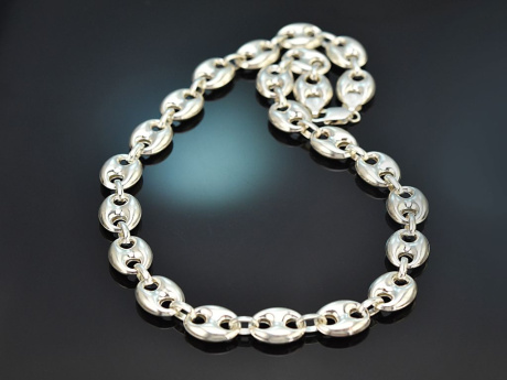 Italien um 1990! Sch&ouml;ne Statement Schiffsanker Kette aus Silber 925