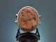 Italy circa 1880! Large silver lava cameo ring