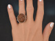 Italy circa 1880! Large silver lava cameo ring