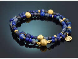 Deep Blue! Fancy bracelet made from sapphire lapis lazuli...