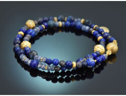 Deep Blue! Fancy bracelet made from sapphire lapis lazuli...