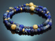 Deep Blue! Fancy bracelet made from sapphire lapis lazuli iolite and gold-plated 925 silver