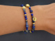 Deep Blue! Fancy bracelet made from sapphire lapis lazuli iolite and gold-plated 925 silver