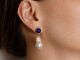 Elegant earrings with baroque pearls and lapis lazuli in gold-plated 925 silver