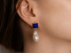 Modern Baroque pearl earrings with lapis lazuli and gold-plated 925 silver
