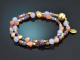 Morning Sky! Armband Turmalin Chalcedon Mondstein Tansanit Granat Silber 925 vergoldet