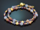 Morning Sky! Armband Turmalin Chalcedon Mondstein Tansanit Granat Silber 925 vergoldet