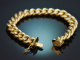 Italien um 1970! Schickes klassisches Panzer Armband aus Gold 750
