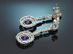 Um 1930! Edle Ohrringe mit Diamanten und Amethysten aus Wei&szlig;gold 585