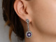 Um 1930! Edle Ohrringe mit Diamanten und Amethysten aus Wei&szlig;gold 585