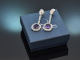 Um 1930! Edle Ohrringe mit Diamanten und Amethysten aus Wei&szlig;gold 585