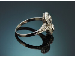 Um 1928! Edler Art Deco Ring mit Diamanten aus...