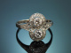 Um 1928! Edler Art Deco Ring mit Diamanten aus Wei&szlig;gold 585
