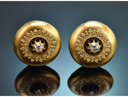 Circa 1890! Vintage earrings featuring diamond roses in...