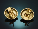 Circa 1890! Vintage earrings featuring diamond roses in 585 gold