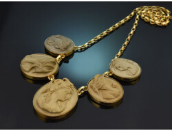 England circa 1890! Rare lava cameo necklace in...