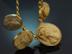England circa 1890! Rare lava cameo necklace in gold-plated silver