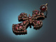 Circa 1850! Rare garnet traditional costume cross pendant made of gold-plated tombac