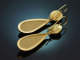 Naples circa 1880! Rare lava cameo earrings made of 333 gold and gold-plated tombac