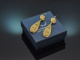 Naples circa 1880! Rare lava cameo earrings made of 333 gold and gold-plated tombac
