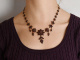 Austria circa 1880! Beautiful garnet necklace made of gold-plated tombac