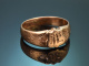 Circa 1890! Antique monogram ring &lsquo;WR&rsquo; in 585 red gold