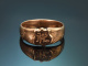 Circa 1890! Antique monogram ring &lsquo;WR&rsquo; in 585 red gold