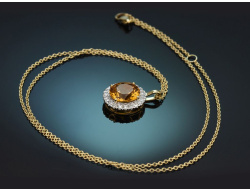 Sunny Yellow! Feiner Goldberyll-Diamant Anh&auml;nger mit...