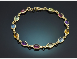 Fr&ouml;hliches Farbstein Armband aus Gold 585 mit...
