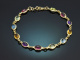 Fr&ouml;hliches Farbstein Armband aus Gold 585 mit Aquamarin Turmalin Peridot