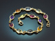 Fr&ouml;hliches Farbstein Armband aus Gold 585 mit Aquamarin Turmalin Peridot