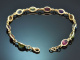 Fr&ouml;hliches Farbstein Armband aus Gold 585 mit Aquamarin Turmalin Peridot