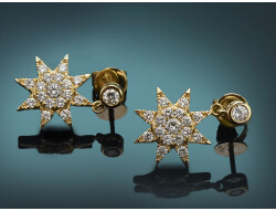 Diamantsterne! Sch&ouml;ne Brillant Ohrringe aus Gold 585