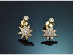 Diamantsterne! Sch&ouml;ne Brillant Ohrringe aus Gold 585
