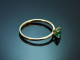 Fine Green! Delicate and elegant emerald ring in 750 gold