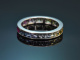 Regenbogen Memoire Ring mit feinen bunten Saphiren aus Wei&szlig;gold 585
