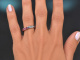 Regenbogen Memoire Ring mit feinen bunten Saphiren aus Wei&szlig;gold 585