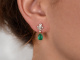 Classic diamond earrings with emerald teardrops in 750 yellow gold