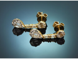 Klassische Diamant Ohrringe in Tropfenform aus Gold 750