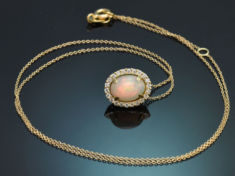 Feines Opal Diamant Collier aus Gold 750