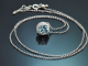 Sky Blue! Sch&ouml;nes Topas Diamant Collier aus Wei&szlig;gold 750