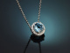 Sky Blue! Sch&ouml;nes Topas Diamant Collier aus Wei&szlig;gold 750