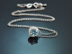 Sky Blue! Sch&ouml;nes Topas Diamant Collier aus Wei&szlig;gold 750