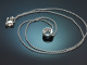 Sky Blue! Sch&ouml;nes Topas Diamant Collier aus Wei&szlig;gold 750