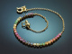 Happy Rainbow! Colourful gemstone bracelet in 750 gold with ruby sapphire peridot